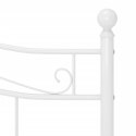 Rama łóżka, biała, metalowa, 140 x 200 cm