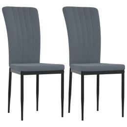 krzesła stołowe, 2 szt., ciemnoszare, aksamitne