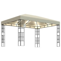 Altana ze sznurem lampek LED, 3x4 m, kremowa