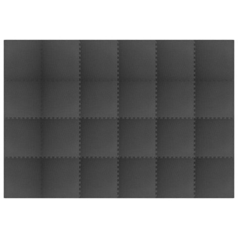 Maty podłogowe, 24 szt., 8,64 ㎡, pianka EVA, czarne