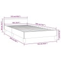 Rama łóżka z zagłówkiem, jasnoszara, 100x200 cm, obity tkaniną