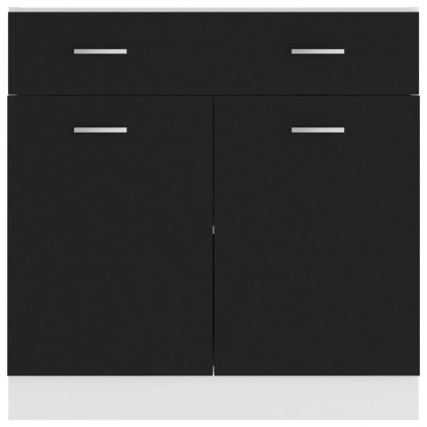 Szafka z szufladą, czarna, 80x46x81,5 cm, płyta wiórowa