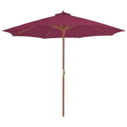 Parasol ogrodowy na drewnianym słupku, 300 cm, bordowy