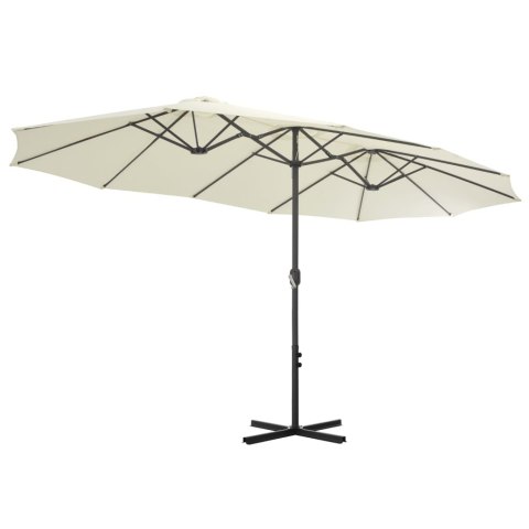 Parasol ogrodowy na słupku aluminiowym, 460 x 270 cm, piaskowy