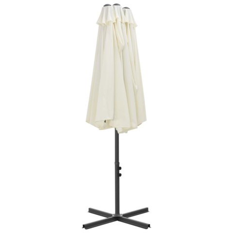Parasol ogrodowy na słupku aluminiowym, 460 x 270 cm, piaskowy