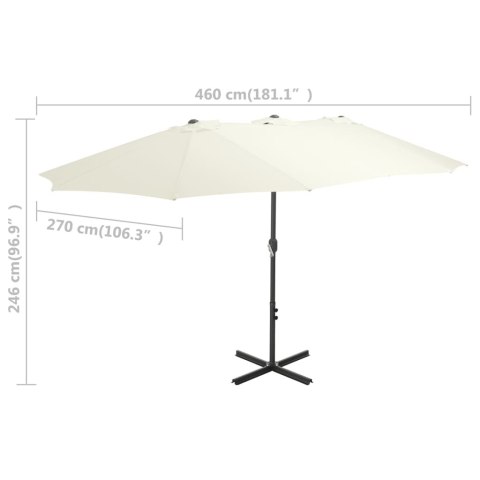 Parasol ogrodowy na słupku aluminiowym, 460 x 270 cm, piaskowy