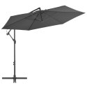 Parasol wiszący na słupku aluminiowym, 300 cm, antracytowy