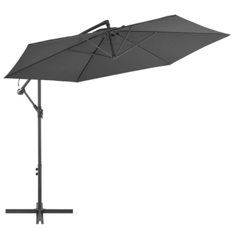 Parasol wiszący na słupku aluminiowym, 300 cm, antracytowy