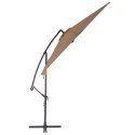 Parasol wiszący z aluminiowym słupkiem, 300 cm, kolor taupe