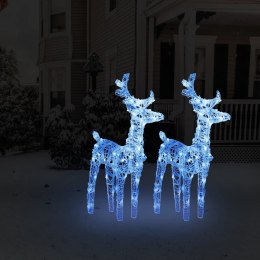Świąteczne renifery, 2 szt., 80 niebieskich LED, akryl