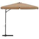 Parasol ogrodowy na stalowym słupku, 300 cm, kolor taupe