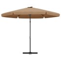 Parasol ogrodowy na stalowym słupku, 300 cm, kolor taupe