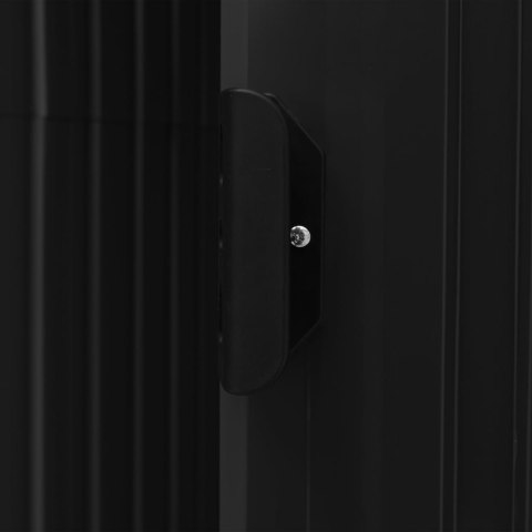 Szopa ogrodowa z regałem, antracytowa, 205x130x183 cm, żelazna