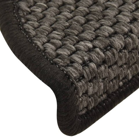Samoprzylepne nakładki na schody, 15 szt., 56x17x3 cm, antracyt