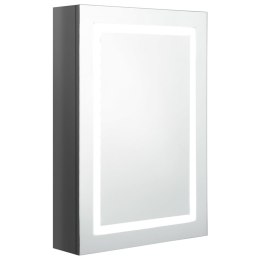 Szafka łazienkowa z lustrem i LED, lśniąca szarość, 50x13x70 cm