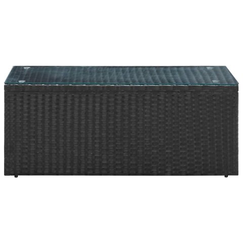 4-cz. zestaw wypoczynkowy do ogrodu czarny, poduszki, rattan PE