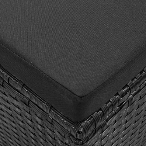 4-cz. zestaw wypoczynkowy do ogrodu czarny, poduszki, rattan PE