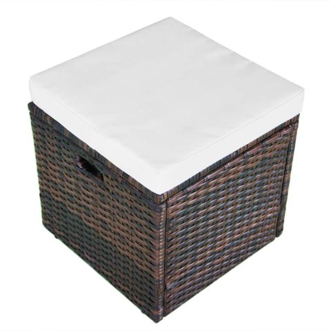 4-cz. zestaw wypoczynkowy do ogrodu, poduszki, rattan PE, brąz