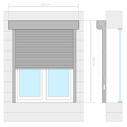 Roleta zewnętrzna, aluminiowa, 120 x 150 cm, antracytowa