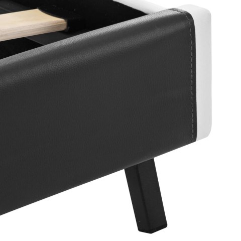 Rama łóżka z LED, szara, sztuczna skóra, 140x200 cm