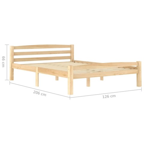 Rama łóżka z litego drewna sosnowego, 120 x 200 cm