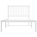 Metalowa rama łóżka z wezgłowiem, biała, 90x190 cm