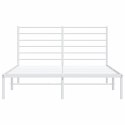 Metalowa rama łóżka z wezgłowiem, biała, 135x190 cm
