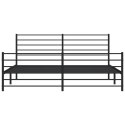 Metalowa rama łóżka z wezgłowiem i zanóżkiem, czarna, 183x213cm
