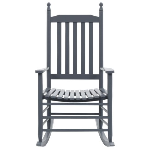 Fotel bujany z wygiętym siedziskiem, szary, drewno topolowe