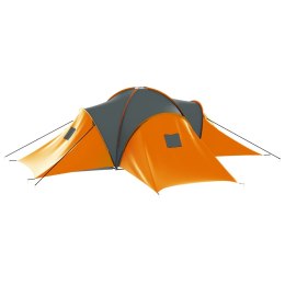 Namiot turystyczny 9-osobowy, tkanina, szaro-pomarańczowy