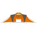 Namiot turystyczny 9-osobowy, tkanina, szaro-pomarańczowy