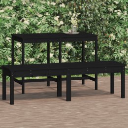 2-osobowa ławka ogrodowa, czarna, 159,5x44x45 cm, sosnowa