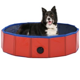 Składany basen dla psa, czerwony, 80 x 20 cm, PVC