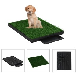 Toaleta dla zwierząt z tacą i sztuczną trawą, zieleń, 63x50x7cm