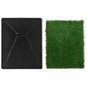 Toaleta dla zwierząt z tacą i sztuczną trawą, zieleń, 63x50x7cm