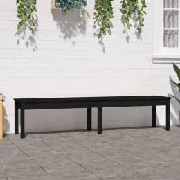 2-osobowa ławka ogrodowa, czarna, 203,5x44x45 cm, sosnowa