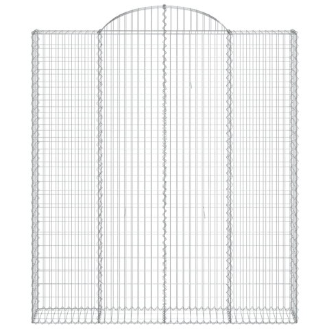 Kosze gabionowe, 2 szt, 200x30x220/240 cm, galwanizowane żelazo