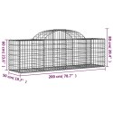 Kosze gabionowe, 2 szt, 200x50x60/80 cm, galwanizowane żelazo