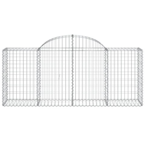 Kosze gabionowe, 2 szt, 200x50x80/100 cm, galwanizowane żelazo