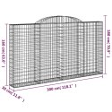 Kosze gabionowe, 2 szt, 300x30x160/180 cm, galwanizowane żelazo