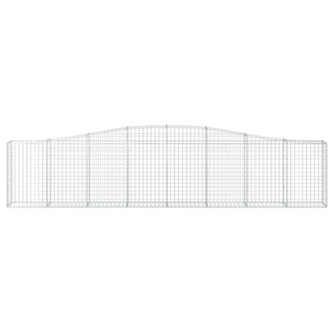 Kosze gabionowe, 2 szt, 400x30x80/100 cm, galwanizowane żelazo