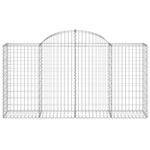 Kosze gabionowe, 3 szt, 200x50x100/120 cm, galwanizowane żelazo