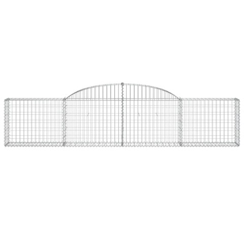 Kosze gabionowe, 4 szt., 300x30x60/80 cm, galwanizowane żelazo