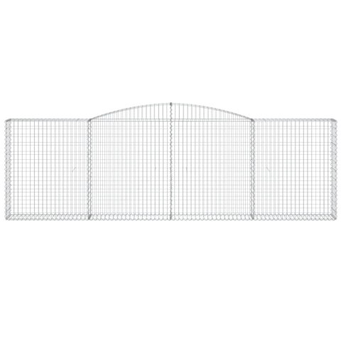 Kosze gabionowe, 2 szt, 400x30x120/140 cm, galwanizowane żelazo