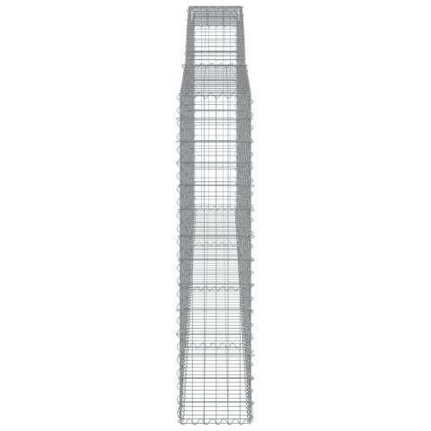 Kosze gabionowe, 2 szt, 400x30x140/160 cm, galwanizowane żelazo