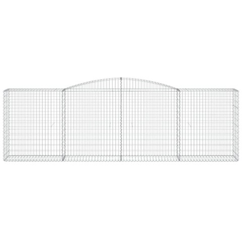 Kosze gabionowe, 2 szt, 400x50x120/140 cm, galwanizowane żelazo