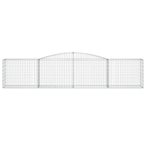 Kosze gabionowe, 2 szt, 400x50x80/100 cm, galwanizowane żelazo