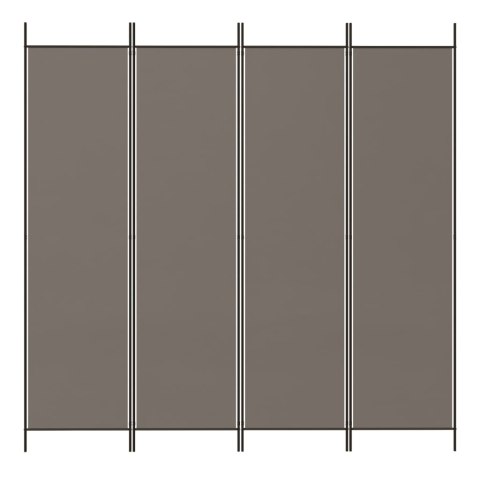 Parawan 4-panelowy, antracytowy, 698x180 cm, tkanina