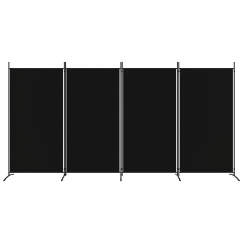 Parawan 4-panelowy, czarny, 346x180 cm, tkanina