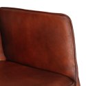 Fotel bujany z podnóżkiem, brązowy, skóra naturalna